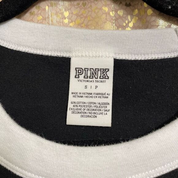 PINK Ringer Black White Holographic Holiday Dog T-Shirt, Small - Picture 4 of 6